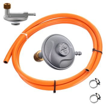 shumee Propan reduktor 3/8"" (majhen navoj) kotni + plinska cev 2 m + 2x objemka