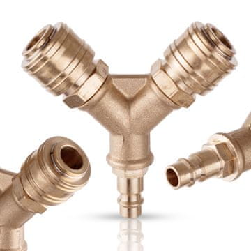 shumee PNEVMATSKI DISTRIBUTOR ZRAKA T-SPOJ ZA KOMPRESOR 1/4 2-POSMERNI