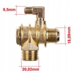NEPOVRATNI VENTIL ZA KOMPRESOR 1/2" 3/4" Z ODZRAČEVALNO KOVINSKIM ELEMENTOM