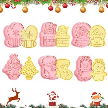 shumee PLASTIČNI REZALČKI ZA PIŠKOTE 6 KOS CHRISTMAS