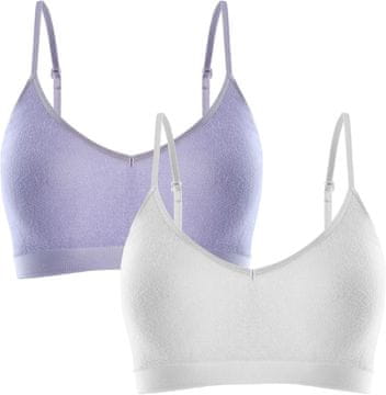 shumee MEHAK ŠPORTNI NEDRČEK 2-PAK BELO VIJOLIČEN XL