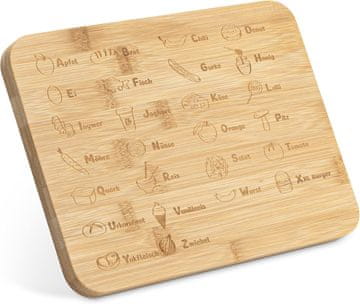 shumee TABLA ZA ZAJTRK PIŠČANEC BAMBUS ZA OTROKE ZA UČENJE ABC 24x18cm