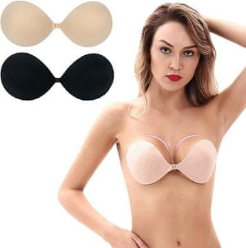 shumee 2x ŽENSKI NEDRČEK SAMONOSEČ BEŽ ČRN LEPLJIV B COP