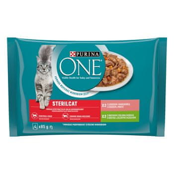 shumee PURINA ONE STERILCAT hrana za mačke z lososom in puranom (4 x 85 g)