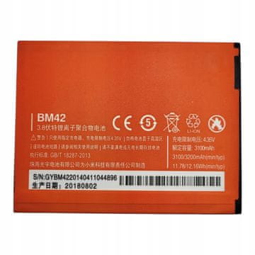 shumee NOVA BATERIJA BM42, USTREZNA ZA XIAOMI REDMI NOTE, 3200 mAh