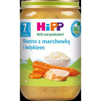 shumee HiPP Organic from Generations, rižota s korenjem in puranom, po 7 mesecih, 220 g