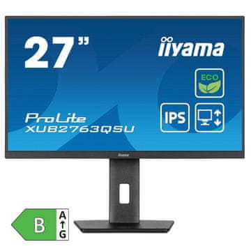 iiyama ProLite XUB2763QSU-B1 68,5cm (27") QHD IPS 100Hz HDMI/DP zvočniki monitor