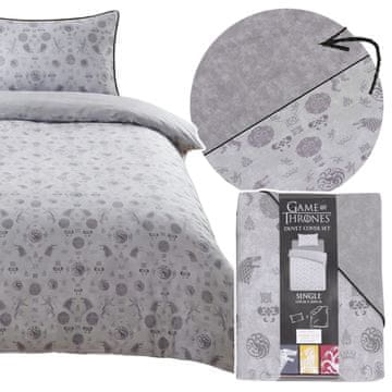 Game of Thrones Igra prestolov Siva obojestranska posteljnina za mlade, komplet posteljnine 135x200cm+74x48cm OEKO-TEX