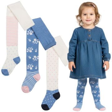 sarcia.eu Komplet 3 parov nogavic za deklice, mehke, udobne nogavice za deklice za zimo