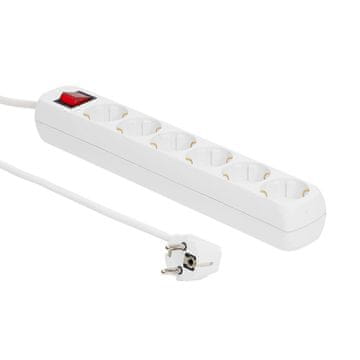 shumee MicroConnect podaljšek 6x Schuko vtičnice s stikalom 1,5 m, bel, MC-GRU00615WS