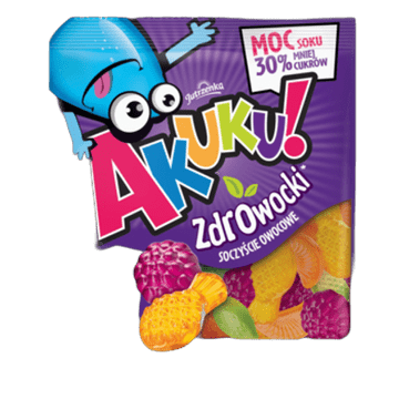 shumee AKUKU! Zdrowocki Gumijevi z nizko vsebnostjo sladkorja 90 g