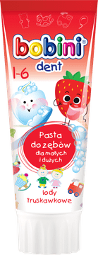 shumee BOBINI zobna pasta za otroke 75 ml - Jagodni sladoled za otroke, starejše od 1 leta