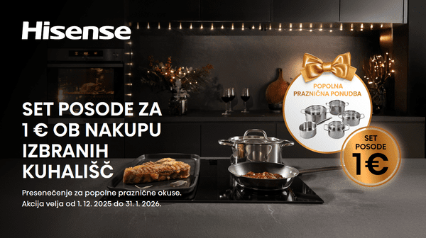 PRAZNIČNA AKCIJA - OB NAKUPU IZBRANIH KUHALIŠČ SET POSODE ZA 1€!