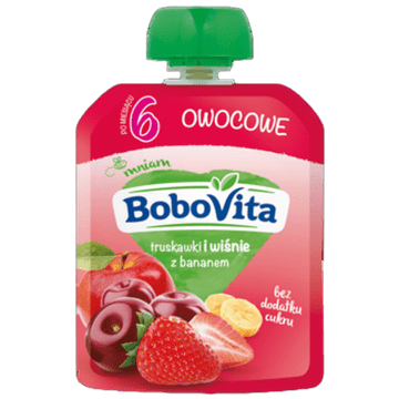 shumee BoboVita Jagode in češnje z banano po 6 mesecih 80 g