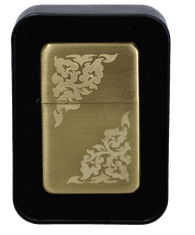 shumee Elegantni zlati bencinski vžigalnik z gravuro Gentelo