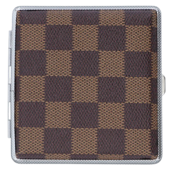 shumee Kovinska cigaretnica, prevlečena s karirastim usnjem