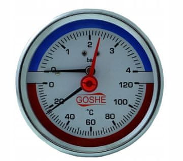 shumee AKSIALNI TERMOMANETER 80 MM 0-4 BAR 0-120°C 1/2""