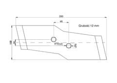 shumee Dleto, reverzibilni pokrov lemeža levo Kuhn Vulcan ustreza vijaku M12X34OV2 - 2 kos.