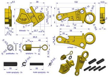 shumee Komplet za popravilo kljuke Cat-2HD WARYŃSKI