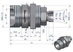 shumee Vtičnica ventila (Bizon) M18x1,5 privita (ZSR6160101) Waryński
