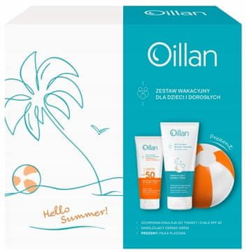 shumee OILLAN praznični set emulzija SPF50 100 ml + dermo krema 200 ml + kroglica