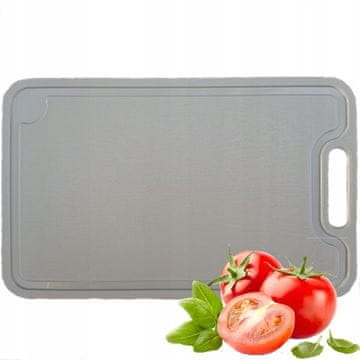 shumee Plastična kuhinjska deska za rezanje SIVA 25x16cm POLJSKI IZDELEK CERTIFICIRAN