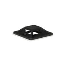 Samolepilni nosilci kabelskih vezic , 25 mm x 25 mm, paket 50 kosov, črne barve, LVT-CABLEMOUNT-50B