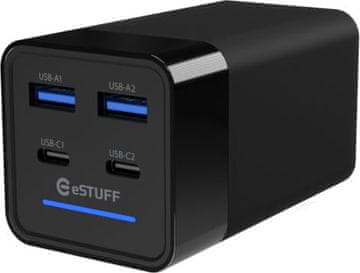 shumee Večnamenski polnilnik eSTUFF PD120W 2x USB-C + 2x USB-A, ES635201