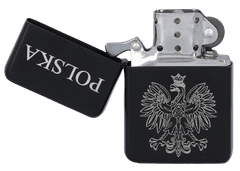 shumee Črn bencinski vžigalnik s potiskom poljskega grba, domoljubni Gentelo