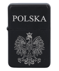 shumee Črn bencinski vžigalnik s potiskom poljskega grba, domoljubni Gentelo