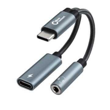 MicroConnect MicroConnect USB-C na USB-C PD in avdio adapter, srebrn 13 cm, MC-USBC-AUDIOCF