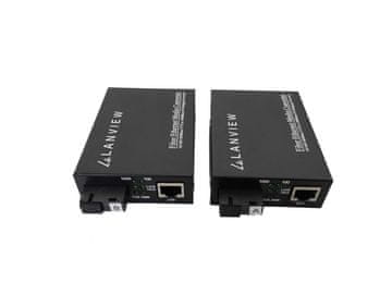 par neupravljanih medijskih pretvornikov RJ45 v SC 10/100/1000Base-T v 1000Base-X, 20 km, LVN-MED-SC-1000BASE-X-2