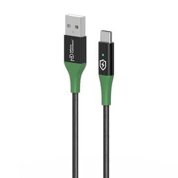 MicroConnect MicroConnect pametni polnilni kabel USB-A na USB-C 2 m črno-zelen, MC-SMART USB-AC-02