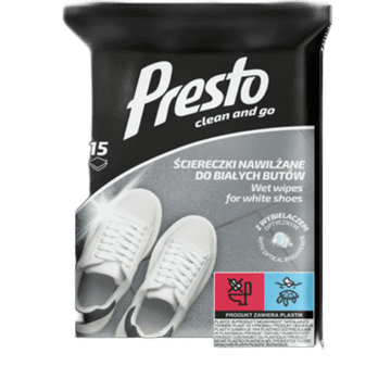 shumee Presto gospodinjski robčki za čiščenje belih čevljev 15 kosov.