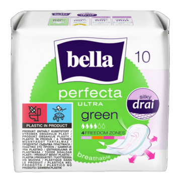 shumee BELLA Perfecta Ultra Green Silky Drai higienski vložki 10 kosov.