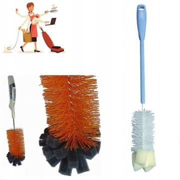 shumee 1 KOS KRTAČA ZA STEKLENICE 42 CM 0,25 L Z GOBO MOČNO ČIŠČENJE DOBRO NATANČNO