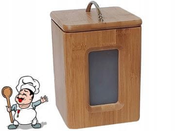 shumee Bambusova posoda za začimbe, posoda za sol in poper