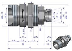 shumee Vtičnica ventila M22x1,5 privita (50490020) Waryński