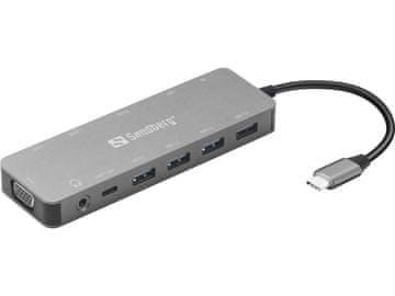shumee Potovalna postaja Sandberg USB-C 13-v-1, 136-45