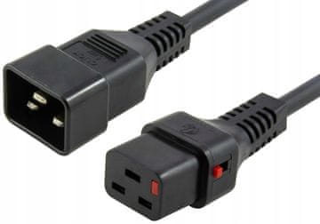 MicroConnect MicroConnect C19 IEC ključavnica na moški C20 2m črne barve