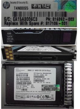 shumee HP Enterprise SSD z možnostjo vroče priklopa 480 GB 2,5" SFF, 817106-001
