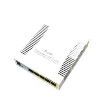 shumee MikroTik RouterBOARD 260GSP pametno stikalo Gigabit 5-port z SFP kletko, SwOS, plastično ohišje, napajalnik, POE-OUT, RB260GSP