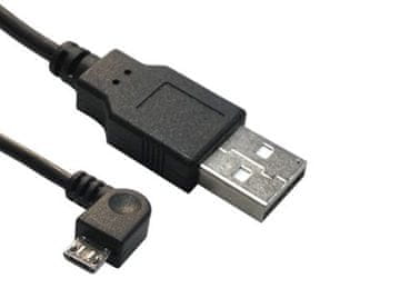 MicroConnect Kabel USB A na Micro USB B, različica 2.0, črn, 1,8 m, kotni, visoka hitrost do 480 Mbps, USBABMICRO18ANG