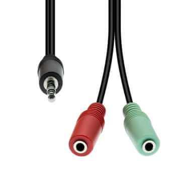 ProXtend 4-pinski na 2x 3-pinski MF kabel, črne barve, 30 cm, M42XM3F-003