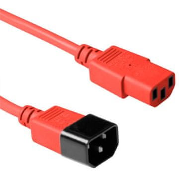 MicroConnect Napajalni kabel C14F do C13M, rdeč, 3 m, PE1413R3
