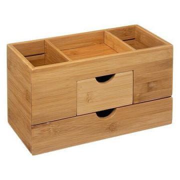5Five® ORGANIZATOR IZ BAMBUSOVE PLOŠČE Z 2 PREDALOMA, skandinavski slog