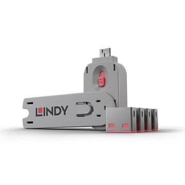 Lindy Lindy USB ključavnica za vrata, 4 kosi, roza - komplet 4 kosov, barvna koda: roza, 40450