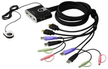 Aten Aten CS692 2-port USB HDMI avdio KVM stikalo z daljinskim upravljalnikom za izbiro vrat, CS692-AT