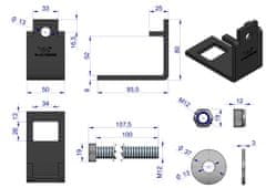 shumee 32x12 plus 32x12 zobni pokrov agregata za profil 50x50, set Waryński (naprodaj v kompletih po 5)