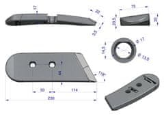 shumee Levi nastavek za dleto Gregoire-Besson Vogel&Noot 801102 z volframovim karbidom WARYŃSKI MAXX